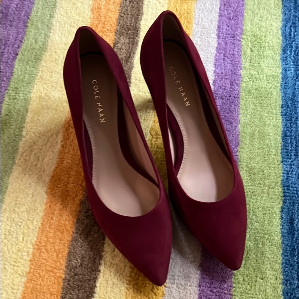 Cole Haan Purple Heels Sleek Suede Design